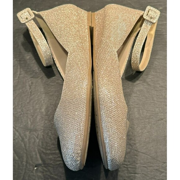 DREAM PAIRS 'Revona' Gold Glitter Wedge Ankle Strap Flats Shoes Women's Size 11 - Picture 6 of 7